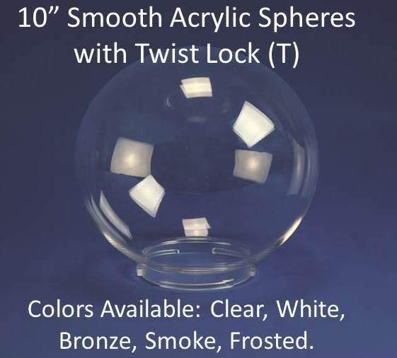 10" Smooth Acrylic with 4" Twist Lock - 1800ceiling