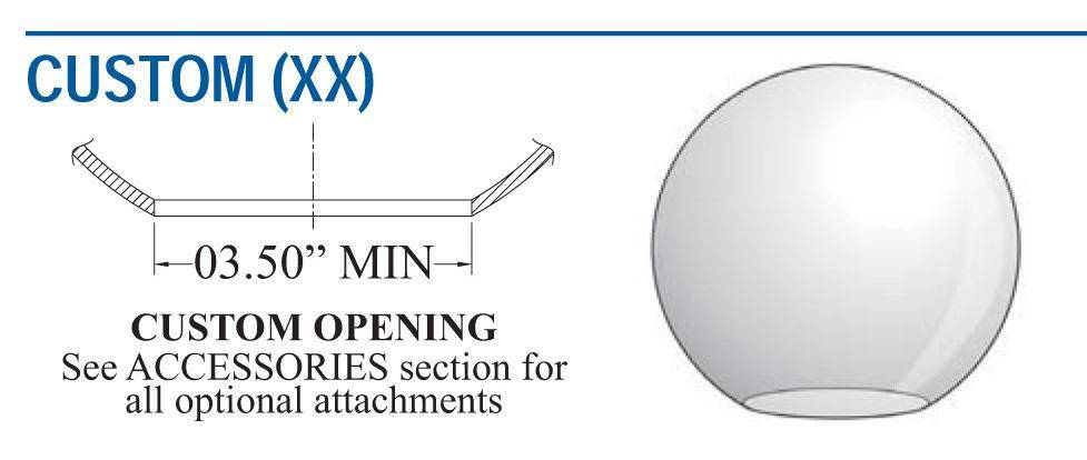 10" Smooth Acrylic with CUSTOM Neckless Opening - 1800ceiling