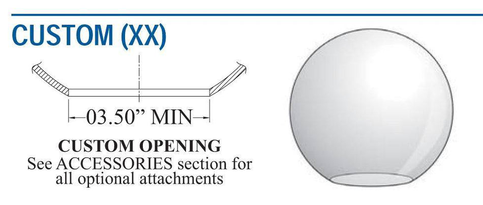 10" Smooth Acrylic with CUSTOM Neckless Opening - 1800ceiling