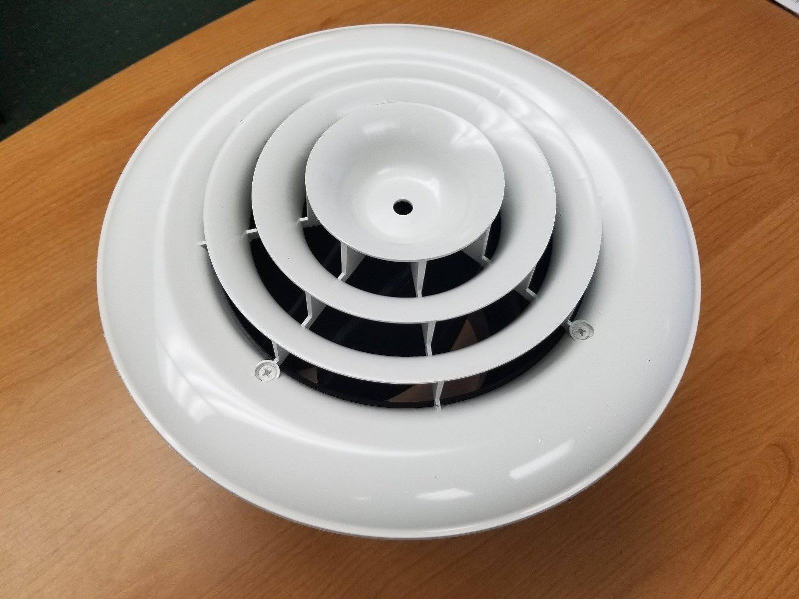 12.5" Round White Plastic grille/damper/box, MV360, #81911 - 1800ceiling
