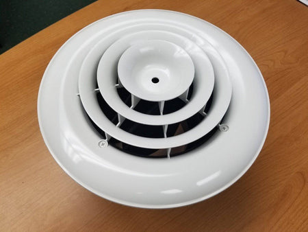 12.5" Round White Plastic grille/damper/box, MV360, #81911 - 1800ceiling