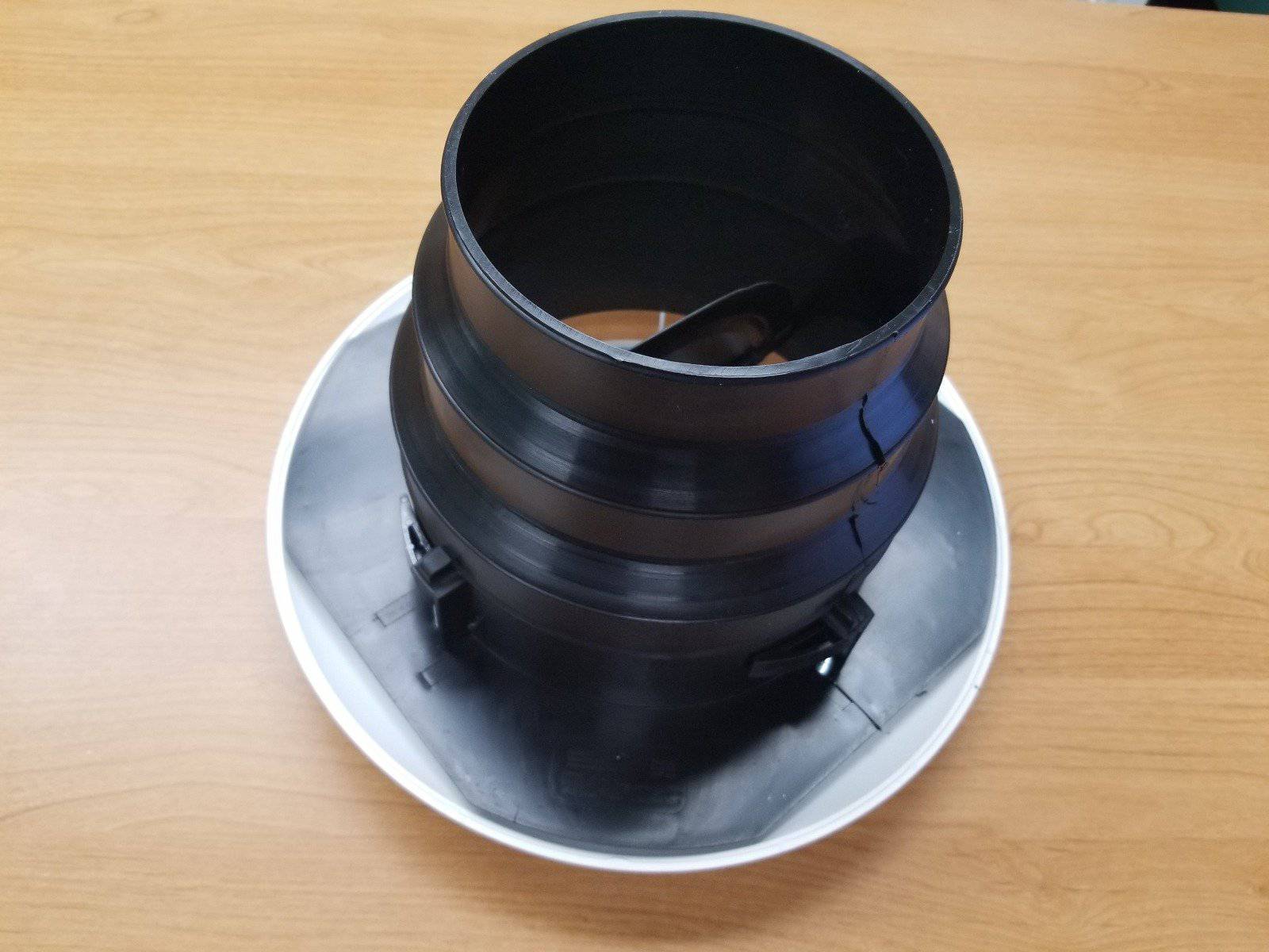 12.5" Round White Plastic grille/damper/box, MV360, #81911 - 1800ceiling