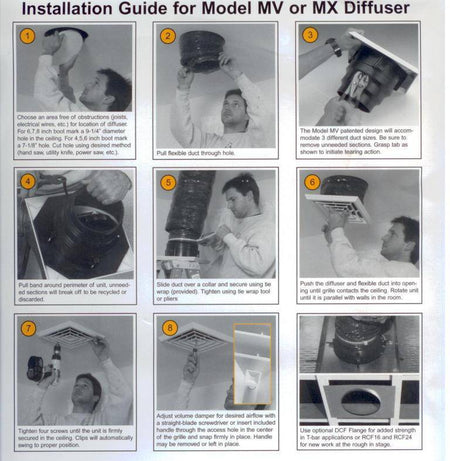 12.5" Round White Plastic grille/damper/box, MV360, #81911 - 1800ceiling