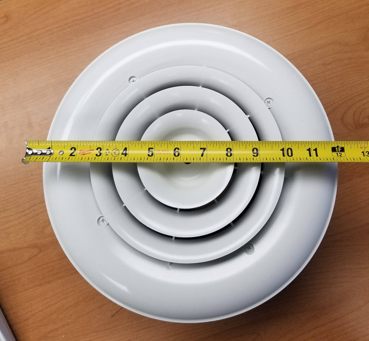 12.5" Round White Plastic grille/damper/box, MV360, #81911 - 1800ceiling