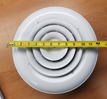 12.5" Round White Plastic grille/damper/box, MV360, #81911 - 1800ceiling