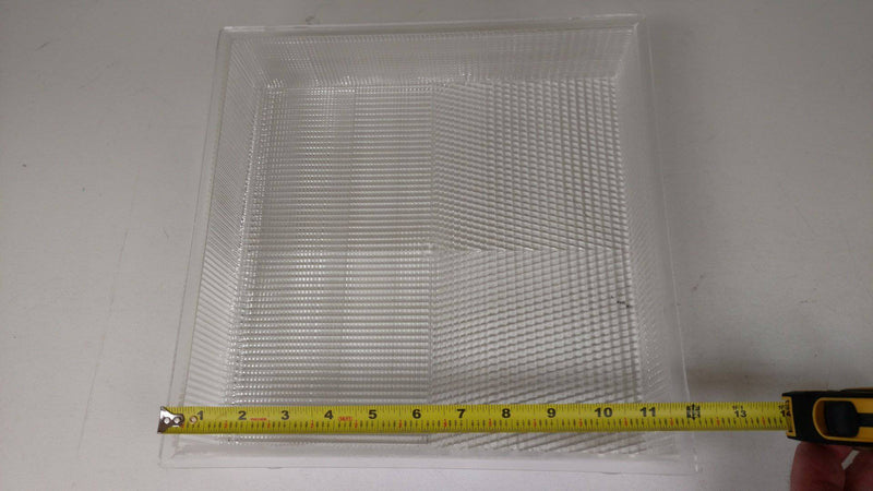 12" x 12 x 2.5" High.  Clear Acrylic Injection Molded Lens Outdoor Drop Lens - 1800ceiling