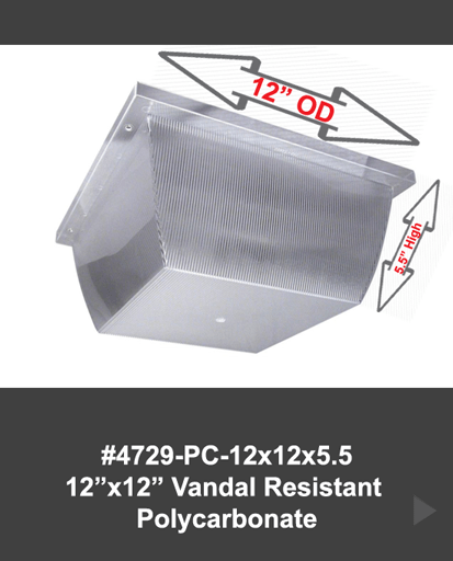 12" x12" Vandal Resistant Lens - 1800ceiling