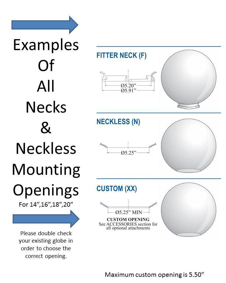 14" Smooth Acrylic with 5.25" Neckless Opening - 1800ceiling