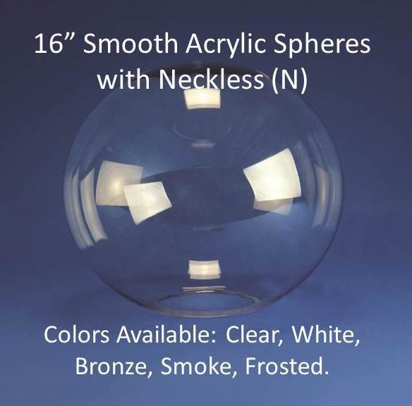16" Smooth Acrylic with 5.25" Neckless Opening - 1800ceiling