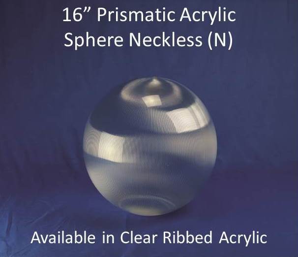 16" Prismatic Acrylic 5.25" Neckless Opening - 1800ceiling