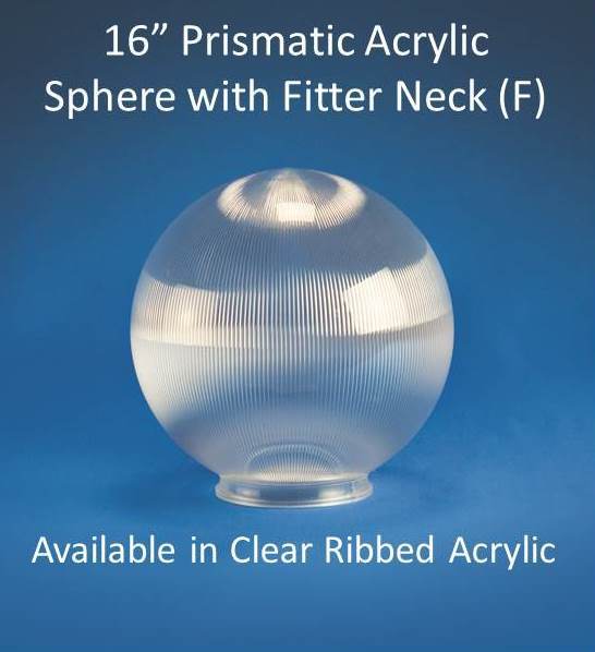 16" Prismatic Acrylic with Fitter Neck - 1800ceiling