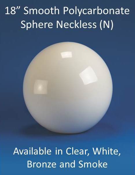 18" Smooth Polycarbonate 5.25" Neckless Opening - 1800ceiling