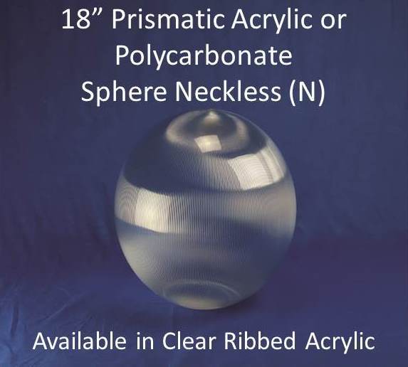 18" Prismatic Acrylic 5.25" Neckless Opening - 1800ceiling