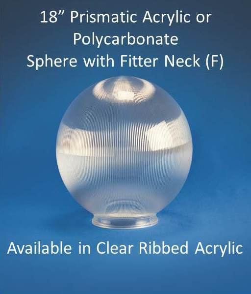18" Prismatic Polycarbonate with Fitter Neck - 1800ceiling
