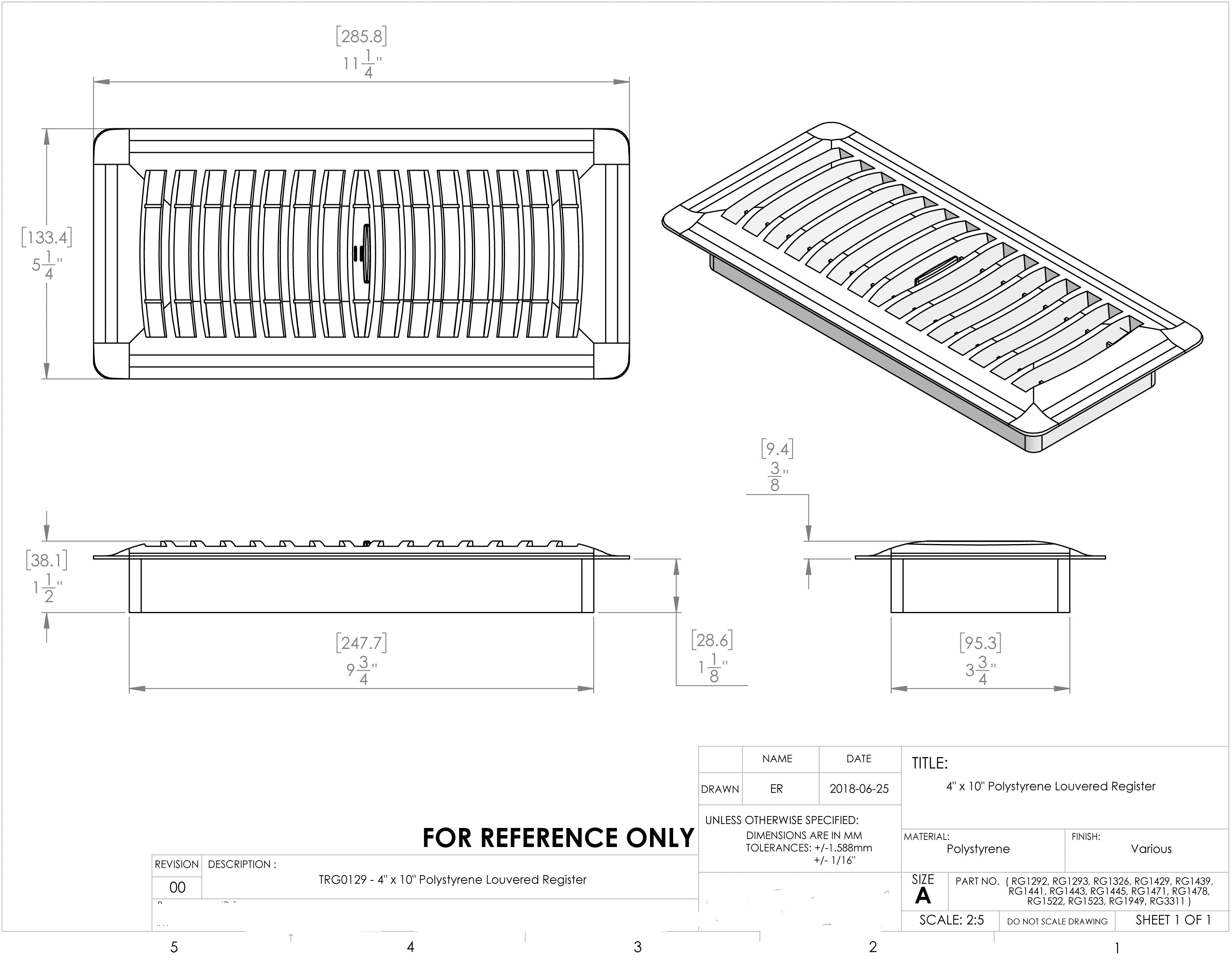 Floor Register-Polystyrene Louvered-BROWN - 1800ceiling