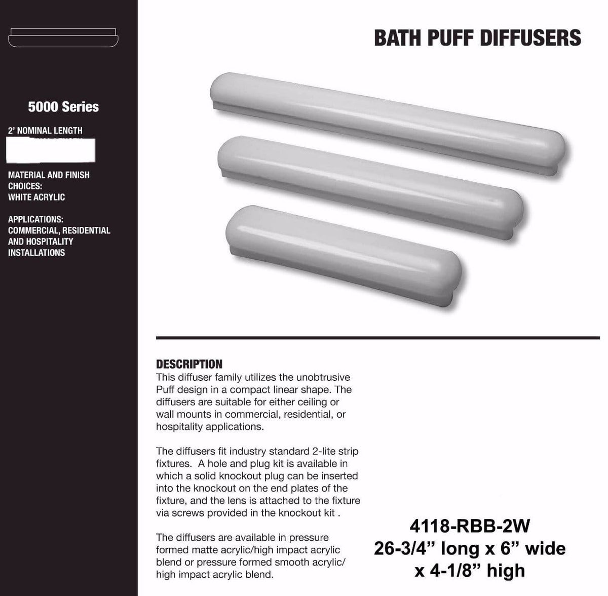 2' Bath Puff Replacement Lens - 1800ceiling