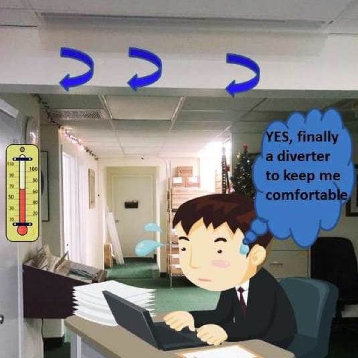 2' Frosted Linear Air Diverter - 1800ceiling