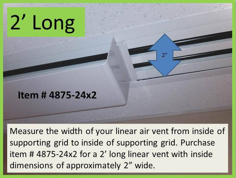 2' White Linear Air Diverter for a 1 Slot Vent - 1800ceiling