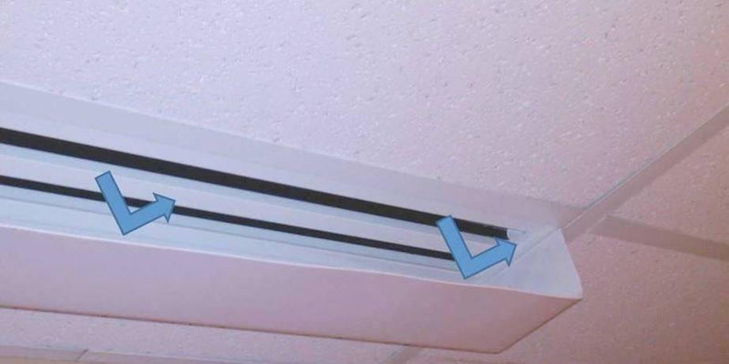 2' White Linear Air Diverter for a 2 Slot Vent - 1800ceiling