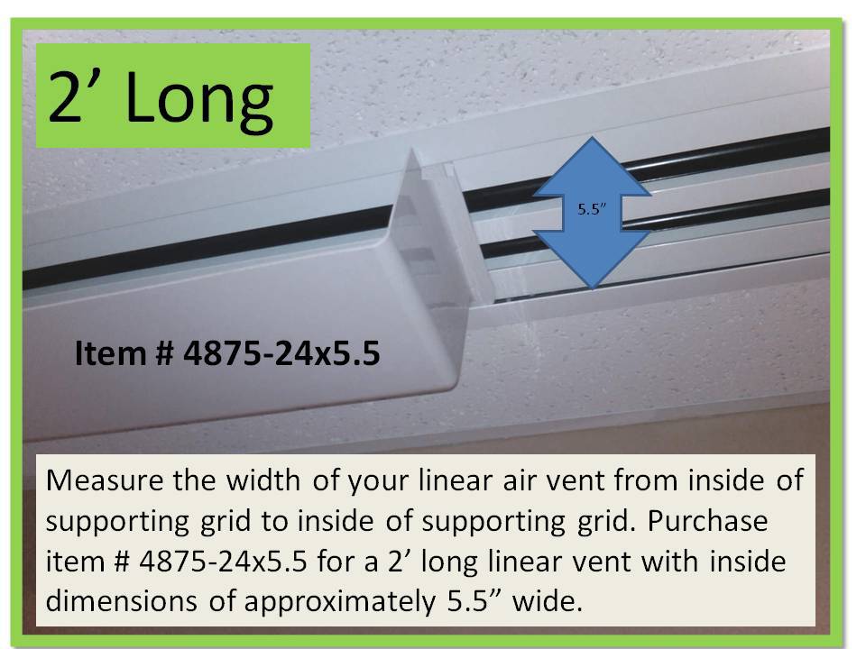 2' White Linear Air Diverter for a 3 Slot Vent - 1800ceiling