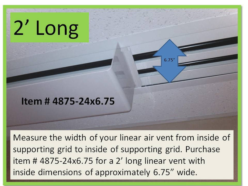 2' White Linear Air Diverter for a 4 Slot Vent - 1800ceiling