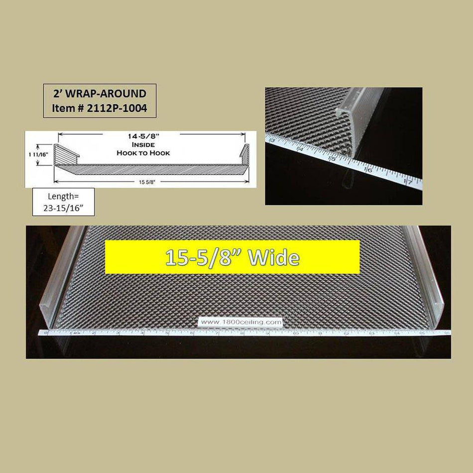 2 'Wrap Around Lens: 23-15/16" Long x 15-5/8" wide x - 1800ceiling