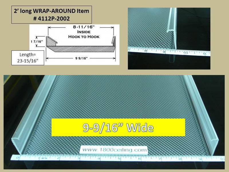 2' Wrap Around Lenses:9-9/16" wide x 23-15/16" long - 1800ceiling