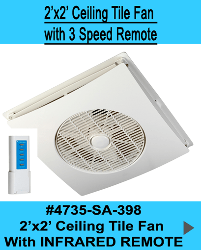 2'x 2' Ceiling Tile Fan with Remote - 1800ceiling