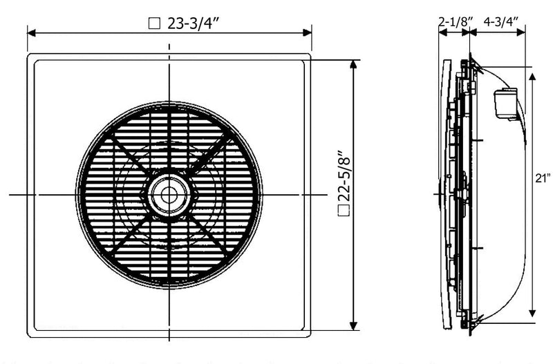 2'x 2' Ceiling Tile Fan with Remote - 1800ceiling