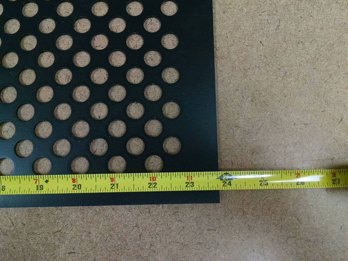 2'x2' Black Plastic Perforated Tile, 1/2" Perforations - 1800ceiling