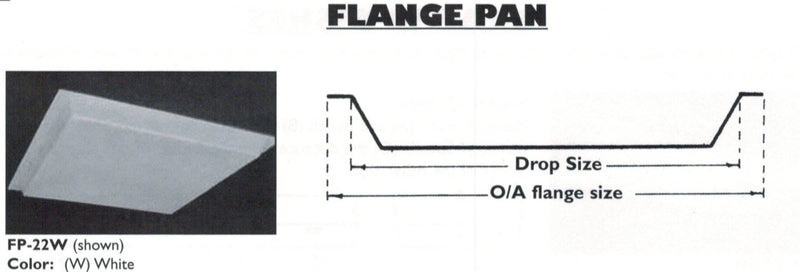 2'x2' White Acrylic Flange Pan - 1800ceiling