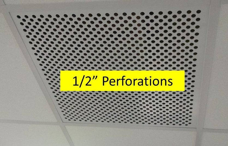 2'x2' White Plastic Perforated tile, 1/2" Perforations - 1800ceiling