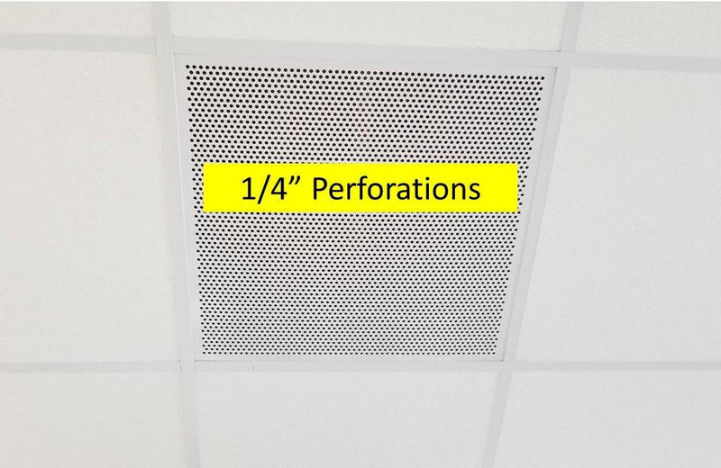 2'x2' White Plastic Perforated tile, 1/4" Perforations - 1800ceiling