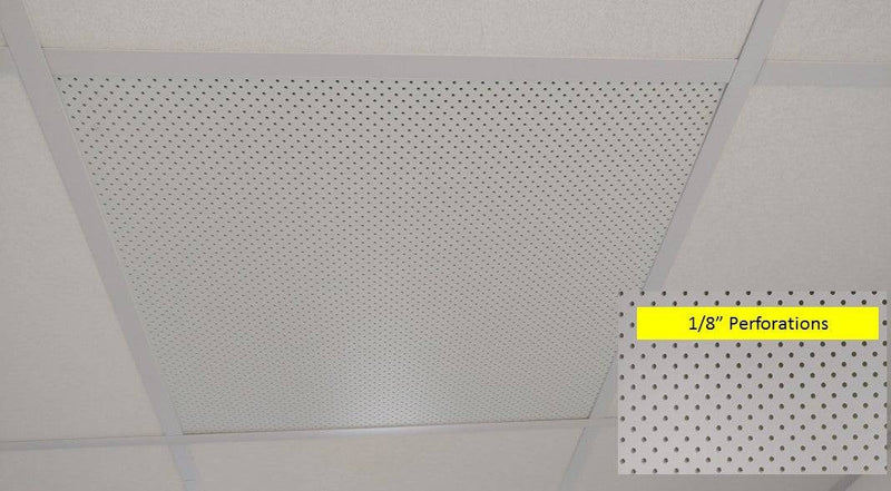 2'x2' White Plastic Perforated tile, 1/8" Perforations - 1800ceiling