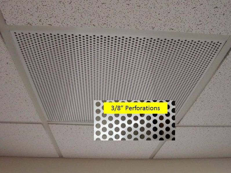 2'x2' White Plastic Perforated tile, 3/8" Perforations - 1800ceiling