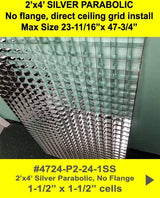2'x4' Silver Parabolic, No Flange 1-1/2" x 1-1/2" Cells - 1800ceiling