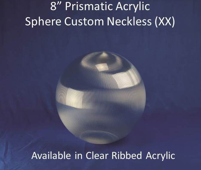 8" Prismatic Acrylic with CUSTOM Neckless Opening - 1800ceiling