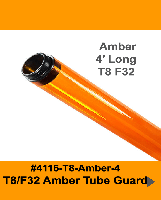 4' Amber Tube Guard for T8-F32 Bulb - 1800ceiling
