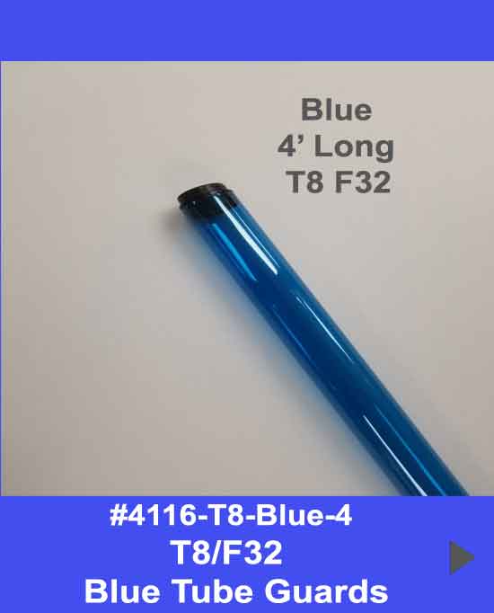 4' Blue Tube Guard for T8-F32 Bulb - 1800ceiling