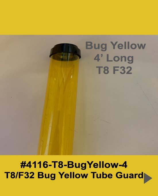 4' Bug Yellow Guard for T8-F32 Bulb - 1800ceiling