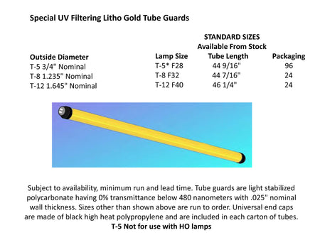 4' Litho Gold Tube Guard for T8-F32 Bulb. Out of stock, call to order. - 1800ceiling