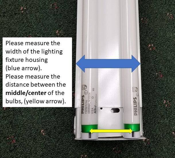 4' Long FROSTED Clip On Wrap for 2 Bulb Fixture-5-1/2" Wide - 1800ceiling