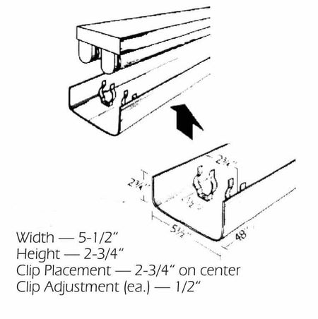 4' Long PRISMATIC Clip On Wrap for 2 Bulb Fixture-5-1/2" W - 1800ceiling