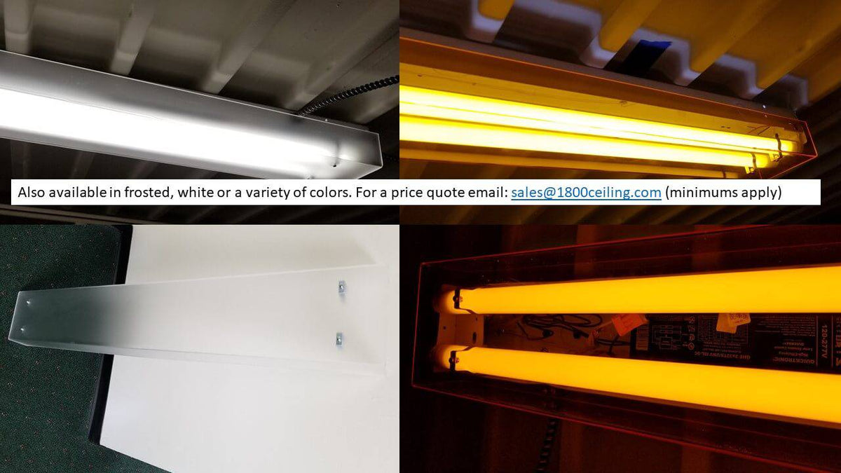 4' Long PRISMATIC Clip On Wrap for 2 Bulb Fixture-5-1/2" W - 1800ceiling