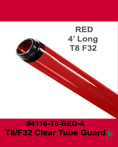 4' Red Tube Guard for T8-F32 Bulb - 1800ceiling