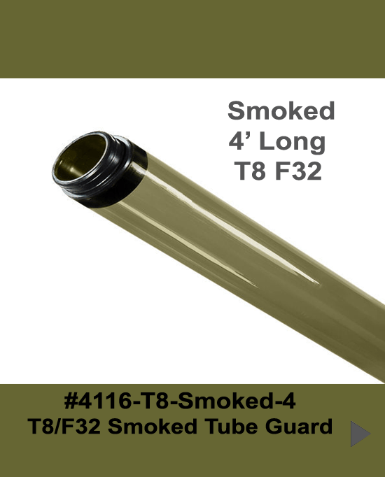 4' Smoked Tube Guard for T8-F32 Bulb - 1800ceiling