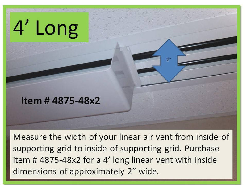4' White Linear Air Diverter for a 1 Slot Vent - 1800ceiling