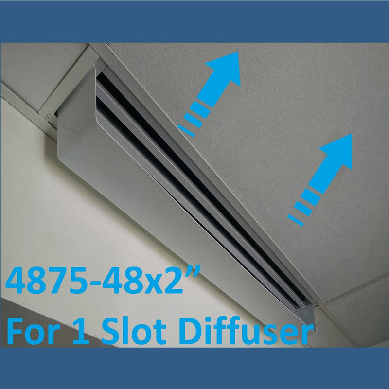 4' White Linear Air Diverter for a 1 Slot Vent - 1800ceiling