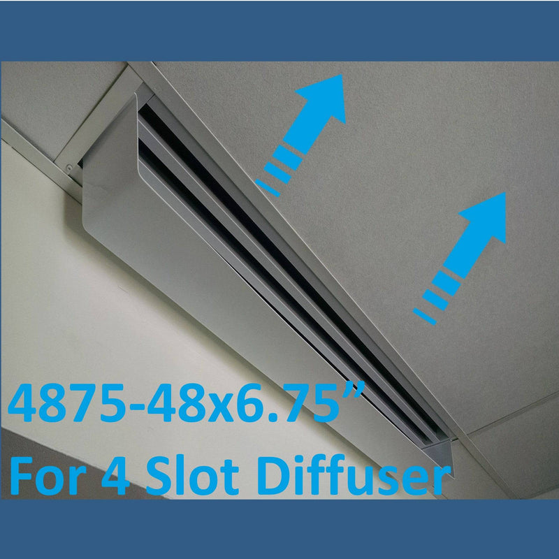 4' White Linear Air Diverter for a 4 Slot Vent - 1800ceiling