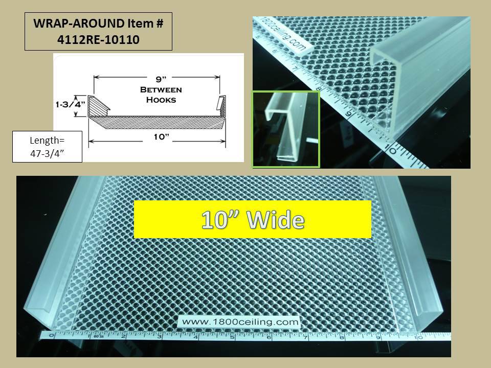 4' Wrap Around Lens: 10" Wide x 1-3/4" High - 1800ceiling